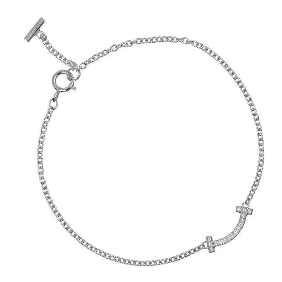 TIFFANY & CO. White Gold Diamond Charm Bracelet - Picture 1 of 9